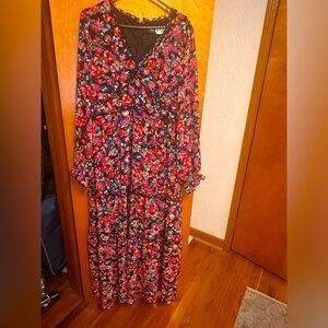 Long sleeve floral maxi tiered